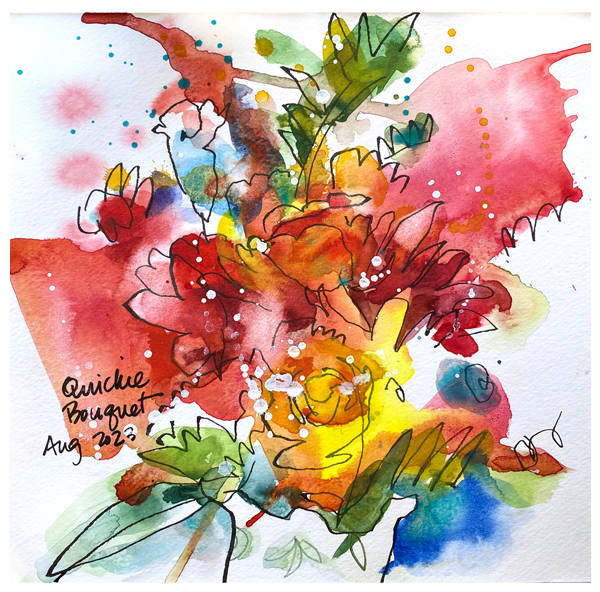 watercolor of flowers by emily weil