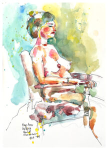 watercolor painting of nude by emily weil