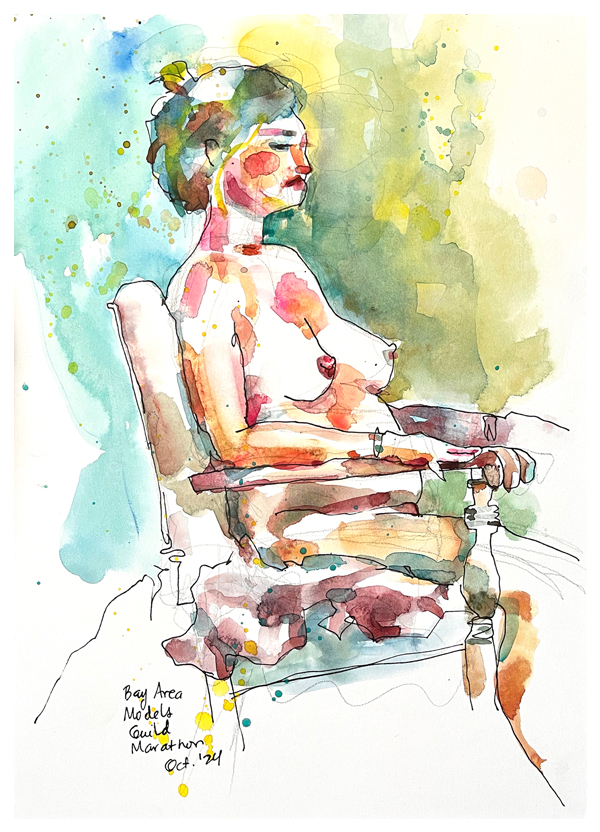 watercolor painting of nude by emily weil