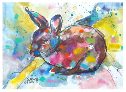 watercolor of bunny by emily weil